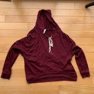 Maroon Cropped Hoodie